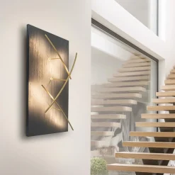 Online Straluma Grote design wandlamp met gouden kapjes