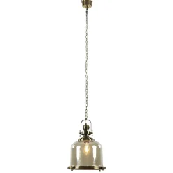 Store Straluma Grote hanglamp brons met amber glas