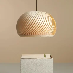 Store Straluma Grote hanglamp hout naturel rond 60 cm