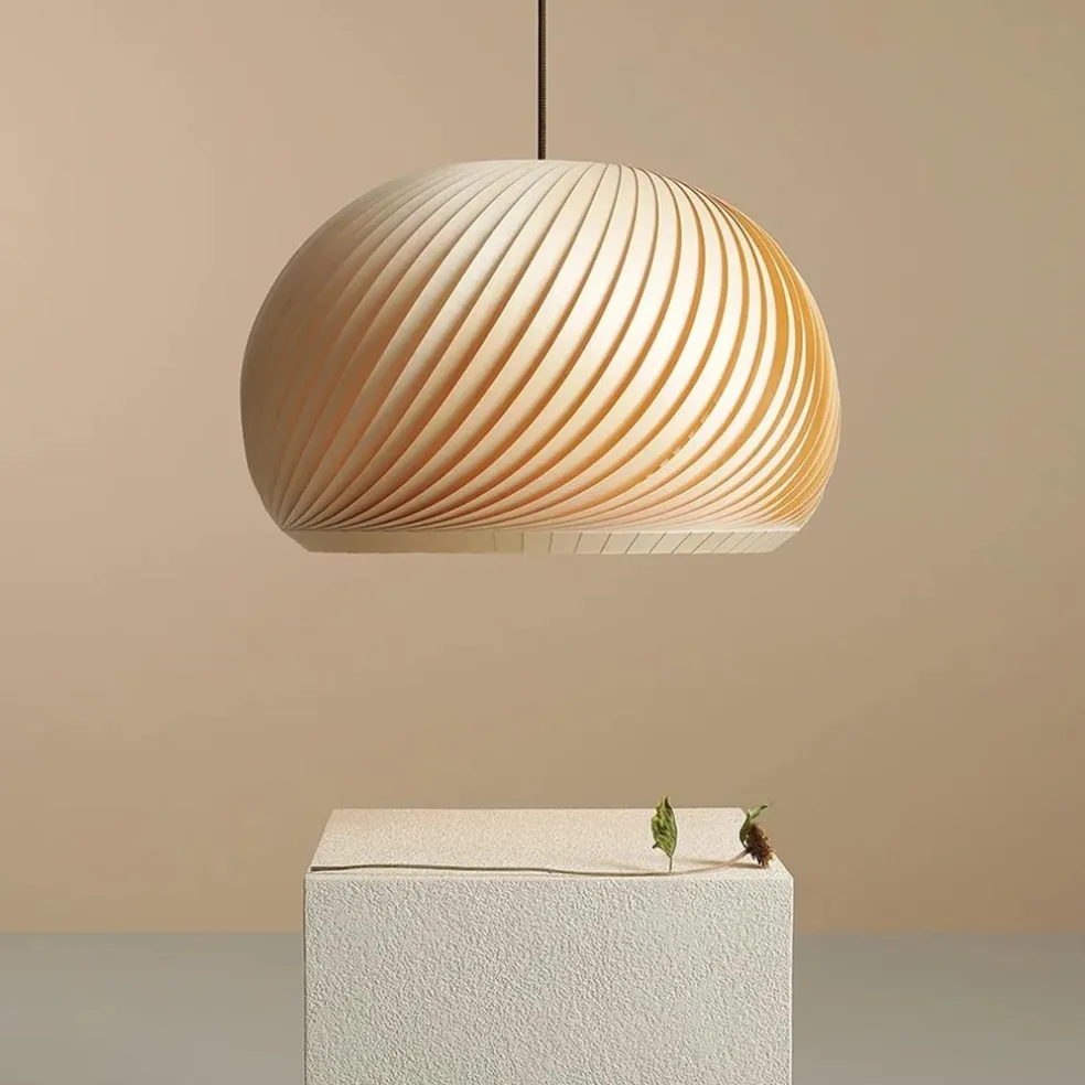 Store Straluma Grote hanglamp hout naturel rond 60 cm