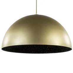 Sale Straluma Grote hanglamp koepel mat goud met zwart 70 cm