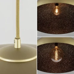 Sale Straluma Grote hanglamp koepel mat goud met zwart 70 cm