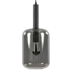 Cheap Straluma Grote hanglamp Lekar zwart met smoke glas