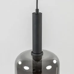 Cheap Straluma Grote hanglamp Lekar zwart met smoke glas
