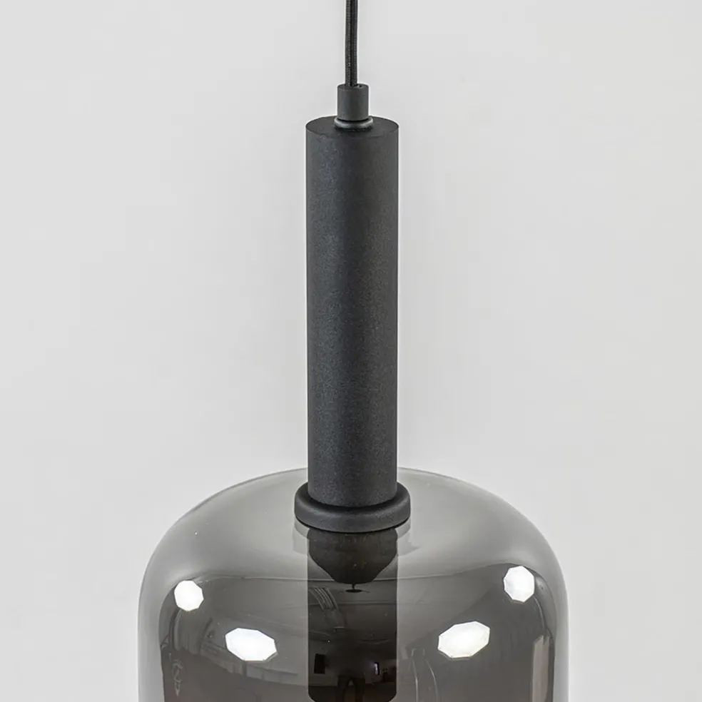 Cheap Straluma Grote hanglamp Lekar zwart met smoke glas