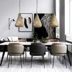 Sale Straluma Grote hanglamp 3-lichts mat goud met zwarte balk