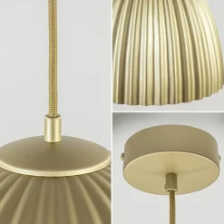 Flash Sale Straluma Grote hanglamp mat goud met relief 50 cm