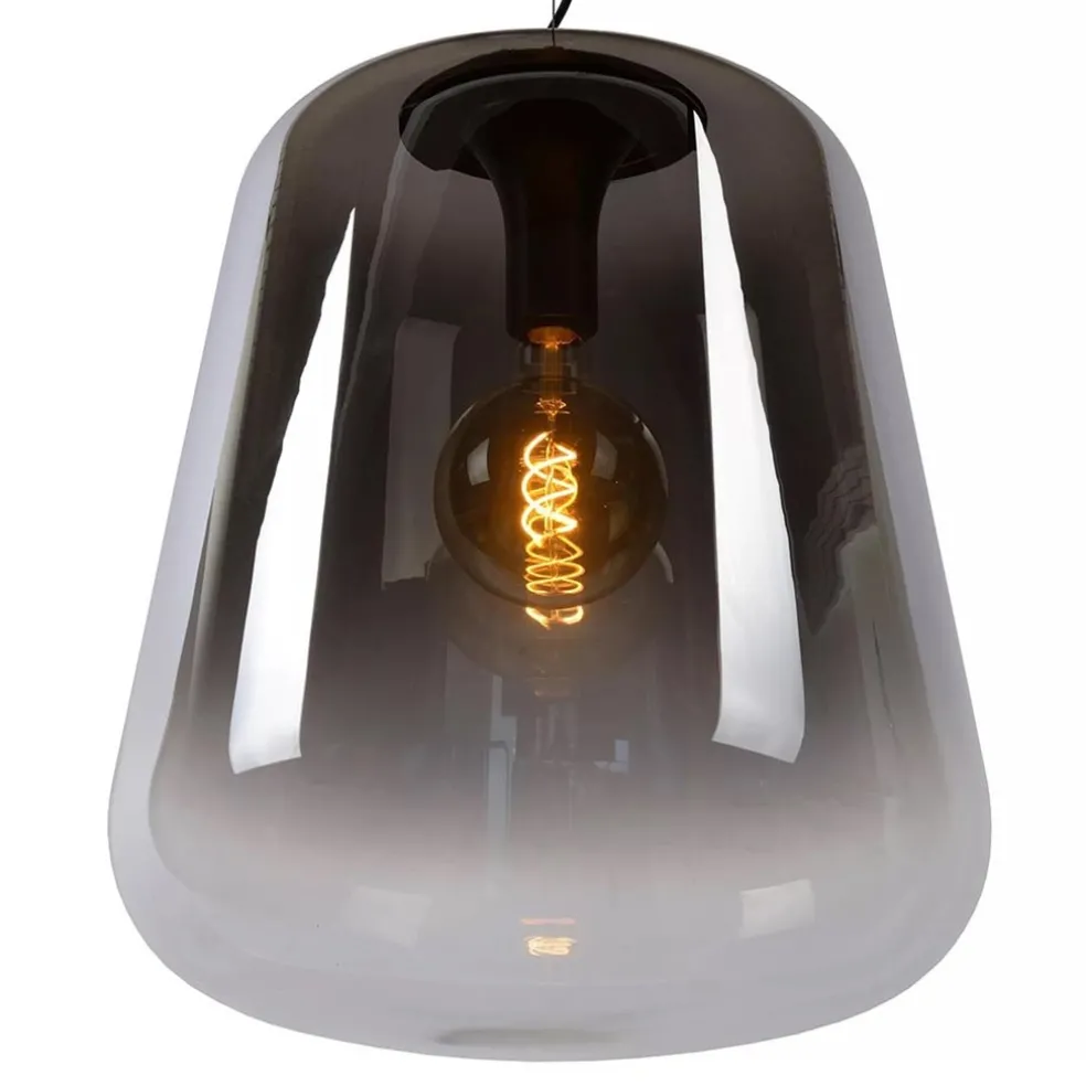 Sale Straluma Grote hanglamp smoke glazen kap met zwart