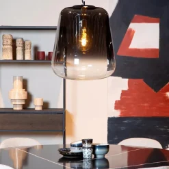 Sale Straluma Grote hanglamp smoke glazen kap met zwart