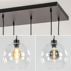 Fashion Straluma Grote hanglamp zwart 11- lichts multipendel helder glas