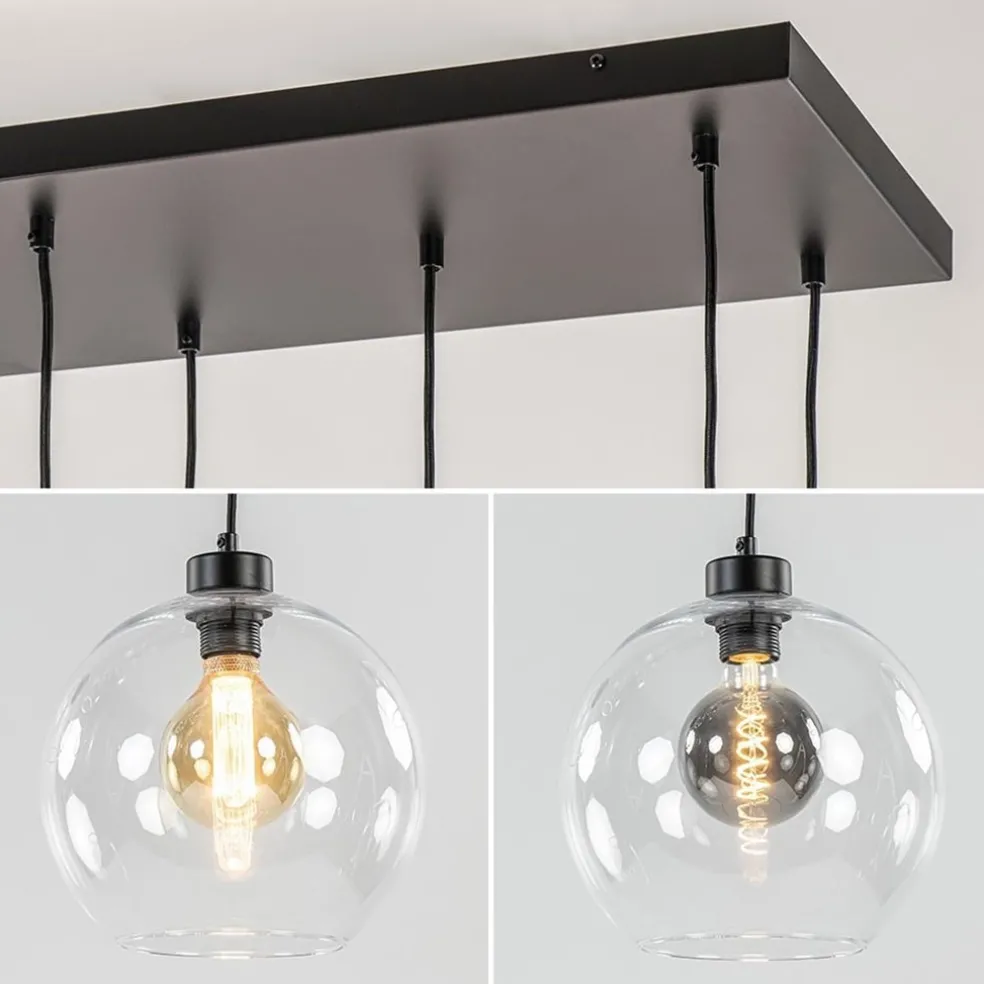 Fashion Straluma Grote hanglamp zwart 11- lichts multipendel helder glas