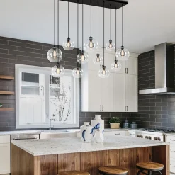 Fashion Straluma Grote hanglamp zwart 11- lichts multipendel helder glas