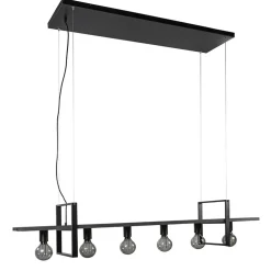 Cheap Straluma Grote hanglamp zwart frame met houten planken