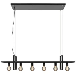 Cheap Straluma Grote hanglamp zwart frame met houten planken