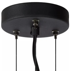 Online Straluma Grote hanglamp zwart met smoke glazen kap