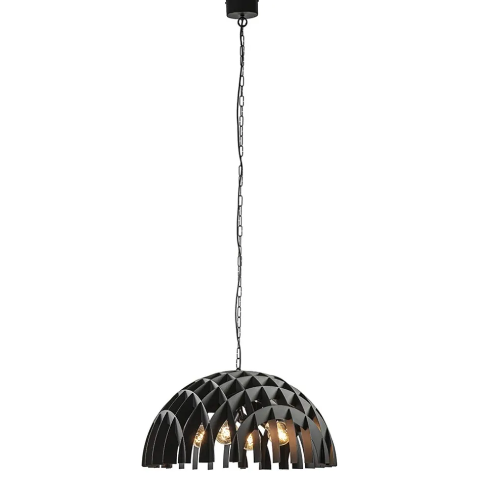 Outlet Straluma Grote koepel hanglamp Dome mat zwart metaal