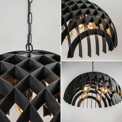 Outlet Straluma Grote koepel hanglamp Dome mat zwart metaal