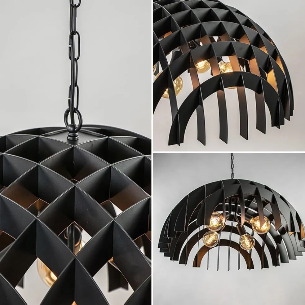 Outlet Straluma Grote koepel hanglamp Dome mat zwart metaal