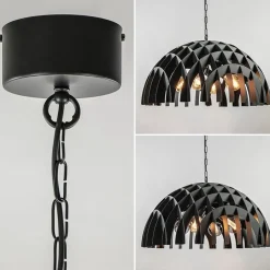 Outlet Straluma Grote koepel hanglamp Dome mat zwart metaal