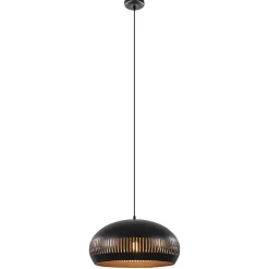 Cheap Straluma Grote koepel hanglamp zwart met goud 50 cm