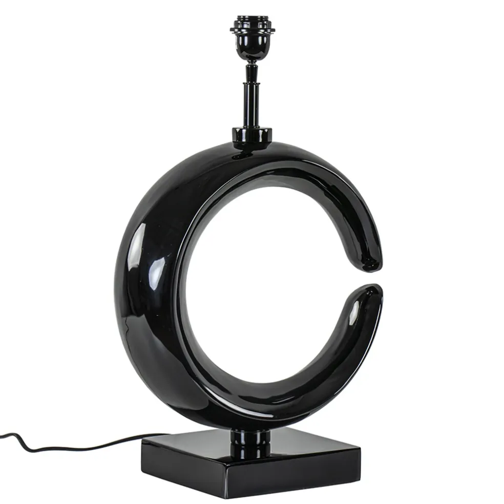 Outlet Straluma Grote lampvoet Maan shiny zwart