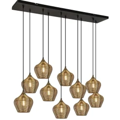 Sale Straluma Grote landelijke hanglamp 10-lichts antiek brons Alvaro