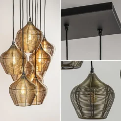 Sale Straluma Grote landelijke hanglamp 10-lichts antiek brons Alvaro