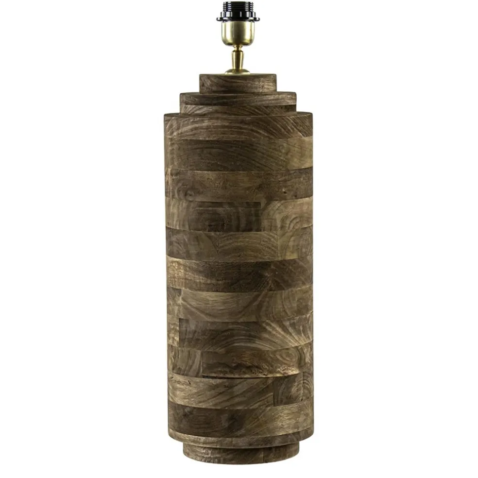 Shop Straluma Grote landelijke lampvoet Pasco donker hout excl. kap