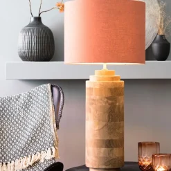 Shop Straluma Grote landelijke lampvoet Pasco donker hout excl. kap