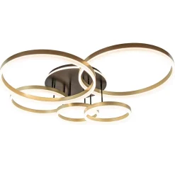 Store Straluma Grote LED Plafondlamp goud/zwart 3-standen dimbaar