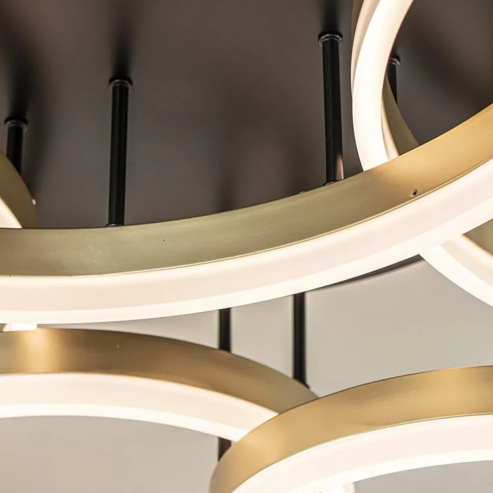Store Straluma Grote LED Plafondlamp goud/zwart 3-standen dimbaar