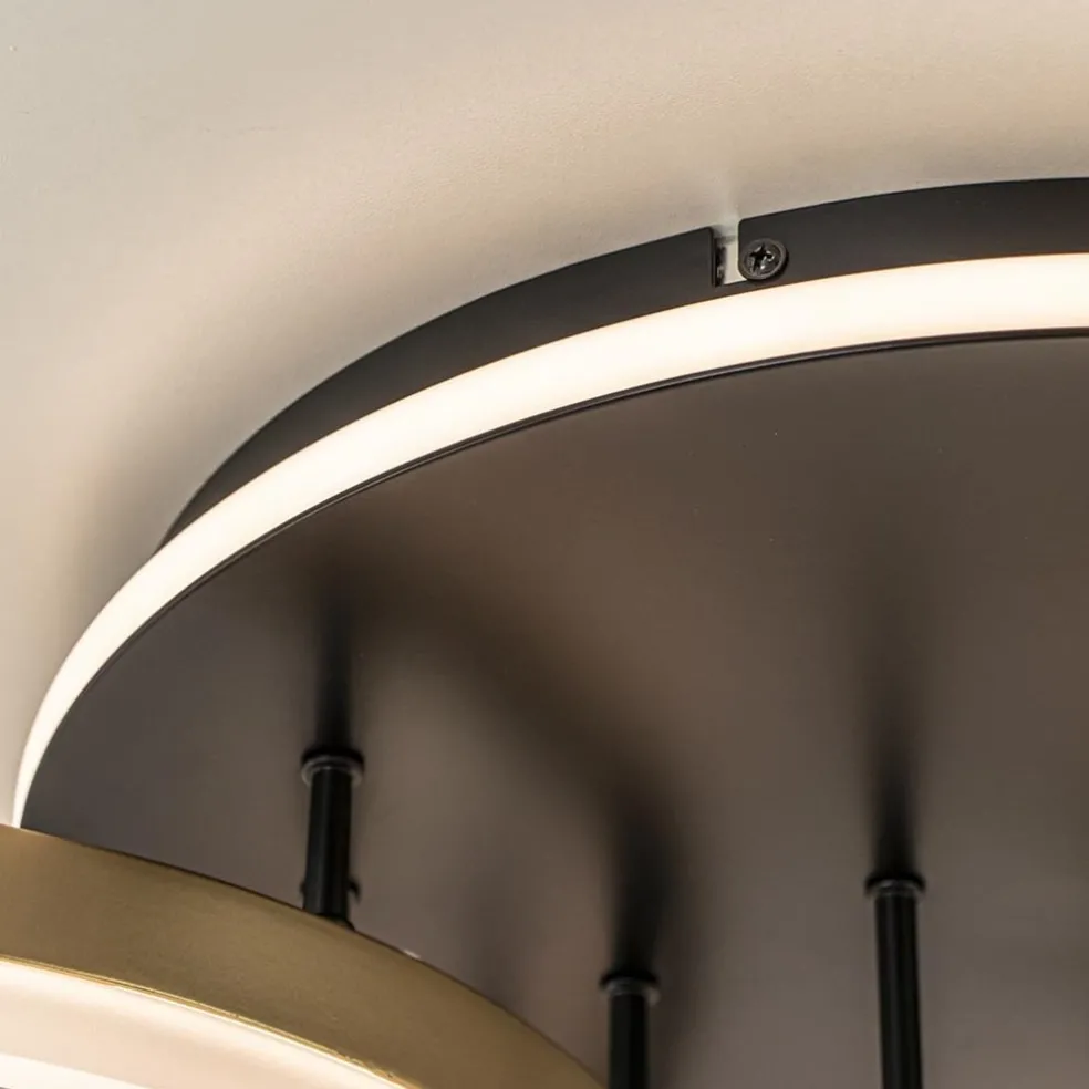 Store Straluma Grote LED Plafondlamp goud/zwart 3-standen dimbaar