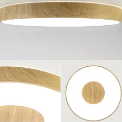 Best Straluma Grote LED plafondlamp met houtlook 65 cm
