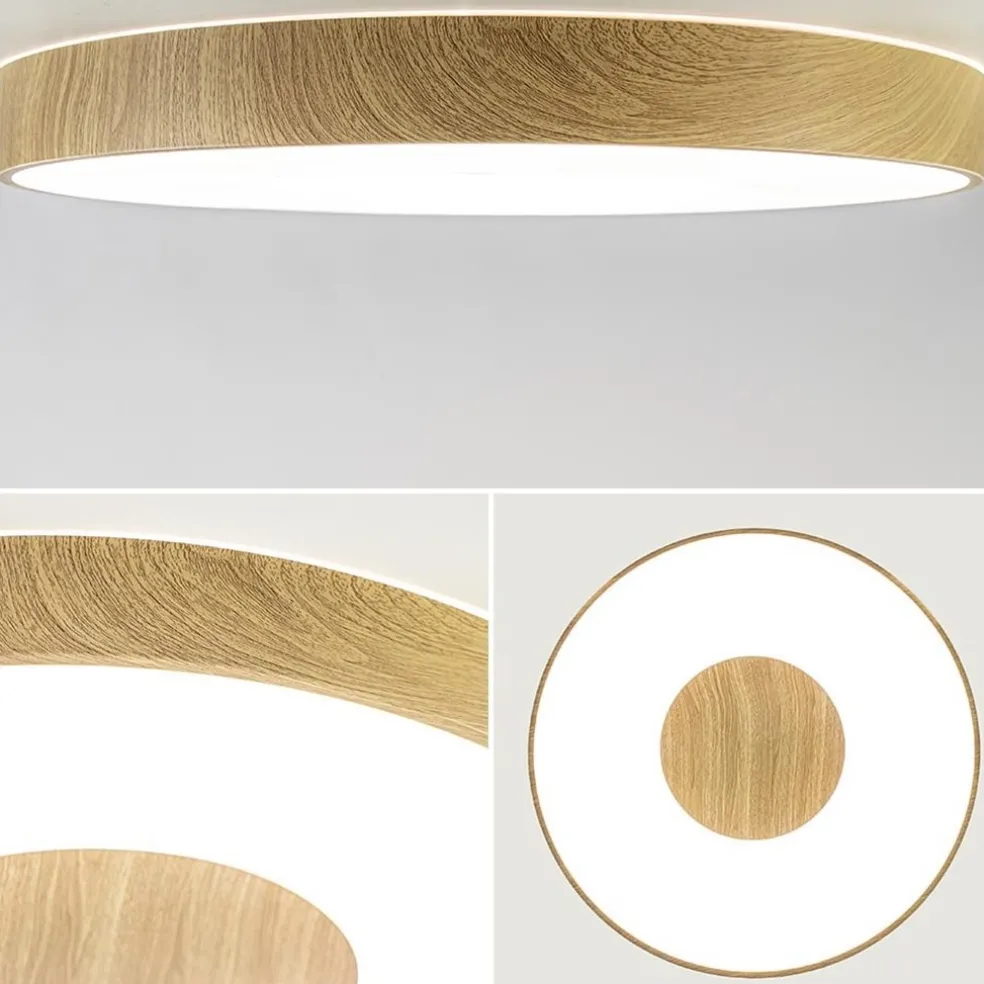 Best Straluma Grote LED plafondlamp met houtlook 65 cm