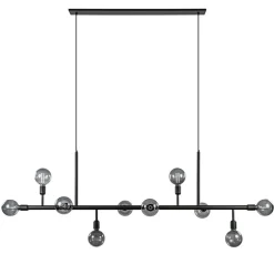 Shop Straluma Grote 10-lichts eettafelhanglamp zwart exclusief lichtbronnen