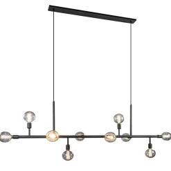 Shop Straluma Grote 10-lichts eettafelhanglamp zwart exclusief lichtbronnen
