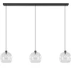 Flash Sale Straluma Grote 3-lichts hanglamp met helder glas en zwarte balk