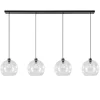 New Straluma Grote 4-lichts hanglamp zwart met helder glazen bollen