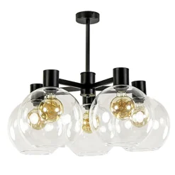 Hot Straluma Grote 5-lichts plafondlamp helder glas