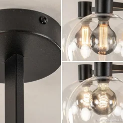 Hot Straluma Grote 5-lichts plafondlamp helder glas