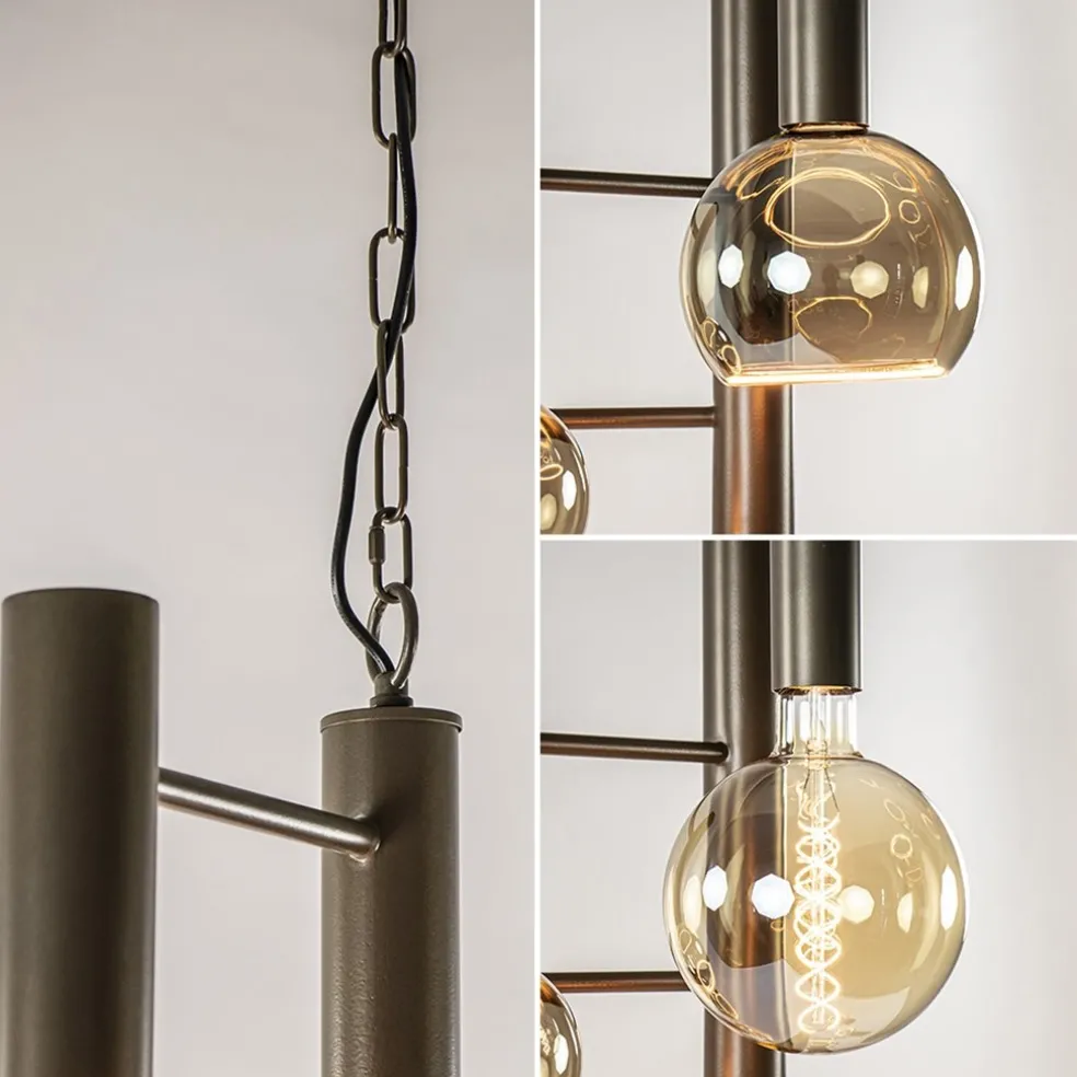 Cheap Straluma Grote 7-lichts Vide hanglamp brons