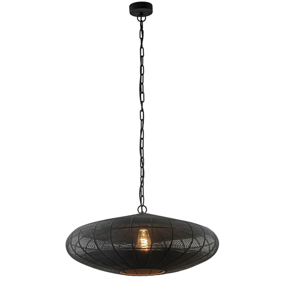 Outlet Straluma Grote Light and Living hanglamp Bahoto mat zwart