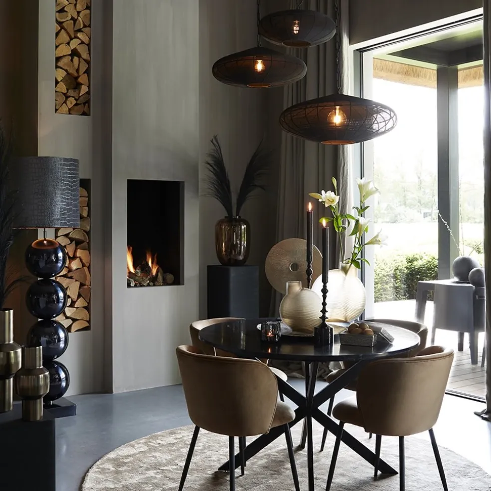 Outlet Straluma Grote Light and Living hanglamp Bahoto mat zwart