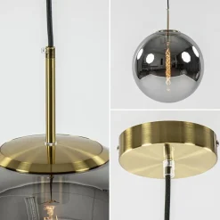 Cheap Straluma Grote luxe hanglamp brons + smoke glas Medina