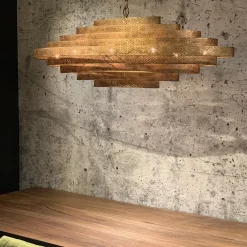 New Straluma Grote metalen hanglamp ovaal brons