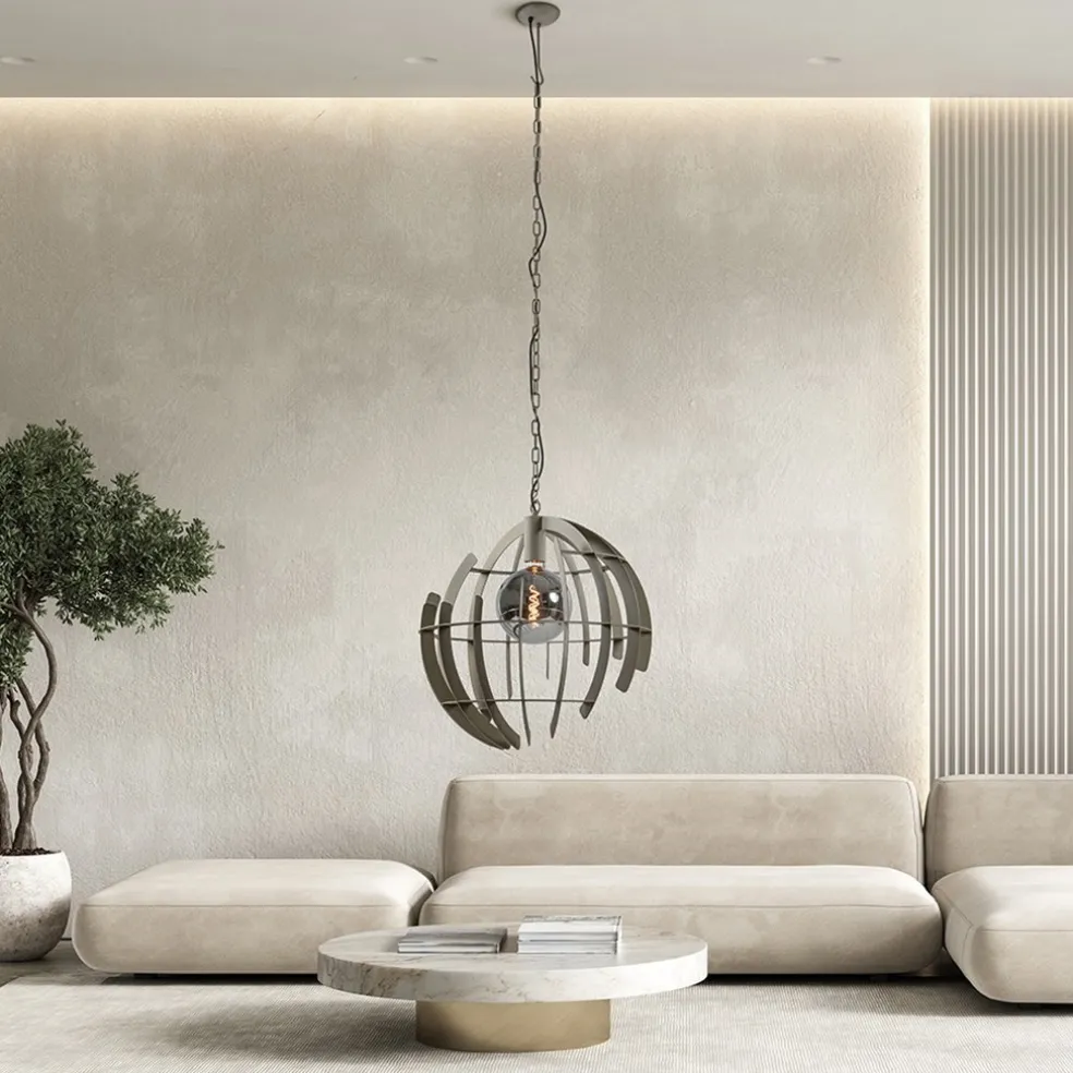 Sale Straluma Grote metalen hanglamp Terra quartz 60 cm