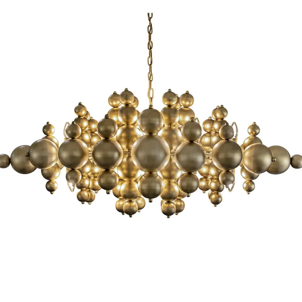 Shop Straluma Grote ovale hanglamp Blow mat brass
