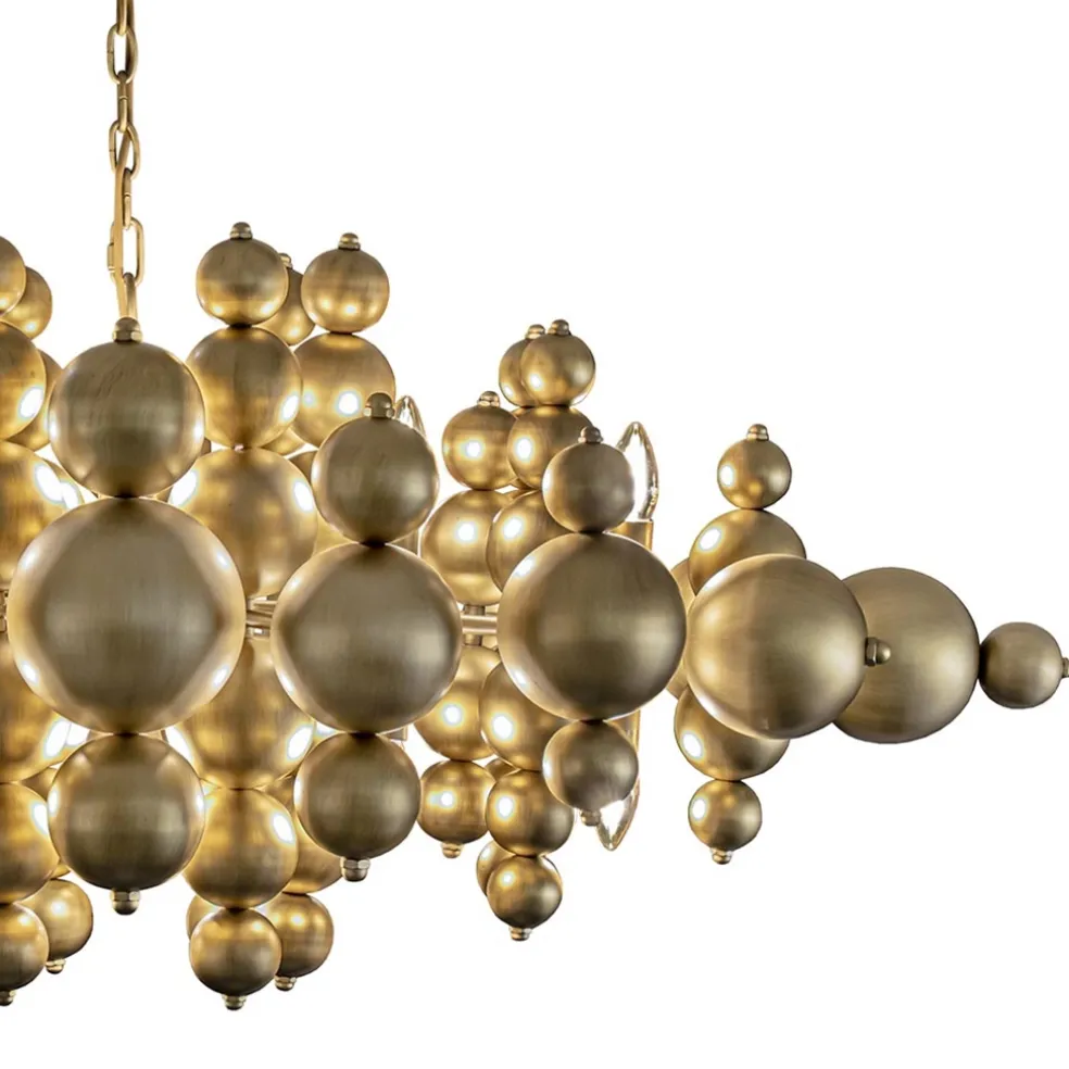 Shop Straluma Grote ovale hanglamp Blow mat brass