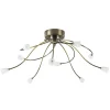 Outlet Straluma Grote plafondlamp brons met wit glas inclusief LED