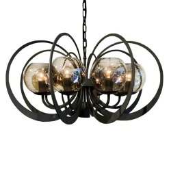 Best Straluma Grote ronde hanglamp metaal met smoke glas en spot